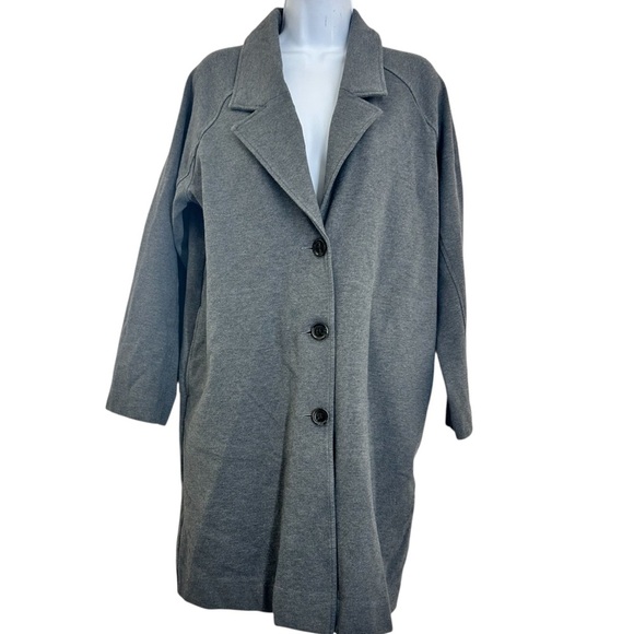 EVERLANE The Dream Coat Ponte Knit Oversized Gray Jacket Size M - Picture 2 of 13